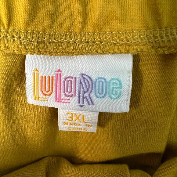 LuLaRoe Womens Pull On Mustard Skirt 3XL Elastic Waist Side Pockets Knee Length - Picture 2 of 10